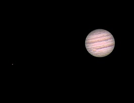Jupiter - Great Red Spot nd Europa  by Terry Riopka