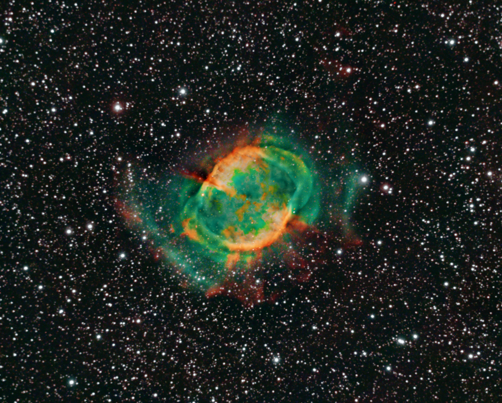 M27 - Dumbbell Nebula in narrow band by Terry Riopka