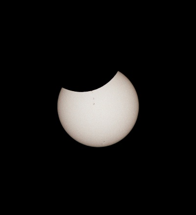 Partial-Eclipse - First Contact With Sunspots  by Terry Riopka